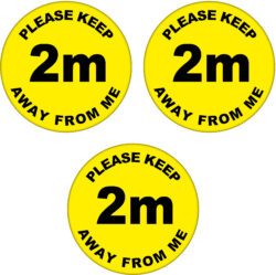 3 PACK - Please Keep 2m Away From Me - 59mm Badge/Badges Quote Message Stay at Home Virus Health two metre distance