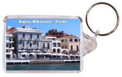 Agios Nikolaos - Crete - Greece - Double Sided Large Keyring Key Fob Chain Ring Gift Present Souvenir G2