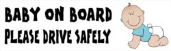 Baby on Board (Blue Boy) - Please Drive Safely - Car Bumper Laptop Window Decal Sticker