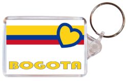 Bogota - Love Colombia/Colombian Towns & Cities Flag - Double Sided Large Keyring Key Fob Chain Ring Gift Present Souvenir