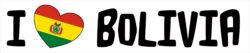 I Love Bolivia - Car Bumper Laptop Window Decal Sticker Heart Flag