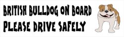 British Bulldog on Board - Please Drive Safely - Car Bumper Laptop Window Decal Sticker