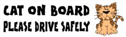 Cat on Board - Please Drive Safely - Car Bumper Laptop Window Decal Sticker