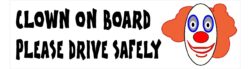 Clown on Board - Please Drive Safely - Car Bumper Laptop Window Decal Sticker