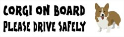 Corgi on Board - Please Drive Safely - Car Bumper Laptop Window Decal Sticker