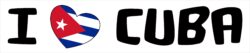 I Love Cuba - Car Bumper Laptop Window Decal Sticker Heart Flag