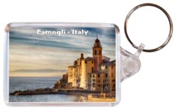 Camogli - Italy - Double Sided Large Keyring Key Fob Chain Ring Gift Present Souvenir I1