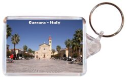 Carrara - Italy - Double Sided Large Keyring Key Fob Chain Ring Gift Present Souvenir S1