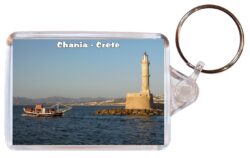 Chania - Crete - Greece - Double Sided Large Keyring Key Fob Chain Ring Gift Present Souvenir G4