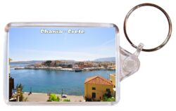 Chania - Crete - Greece - Double Sided Large Keyring Key Fob Chain Ring Gift Present Souvenir G5