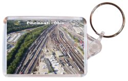 Cincinnati - Ohio - USA - Double Sided Large Keyring Key Fob Chain Ring Gift Present Souvenir US4