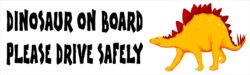Dinosaur on Board - Please Drive Safely - Car Bumper Laptop Window Decal Sticker