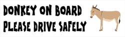 Donkey on Board - Please Drive Safely - Car Bumper Laptop Window Decal Sticker