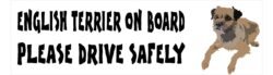 English Terrier on Board - Please Drive Safely - Car Bumper Laptop Window Decal Sticker