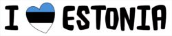 I Love Estonia - Car Bumper Laptop Window Decal Sticker Heart Flag