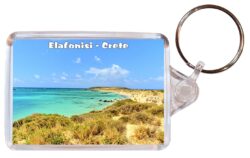 Elafonisi Beach - Crete - Greece - Double Sided Large Keyring Key Fob Chain Ring Gift Present Souvenir G1