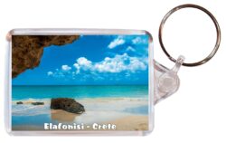 Elafonisi Beach - Crete - Greece - Double Sided Large Keyring Key Fob Chain Ring Gift Present Souvenir G2