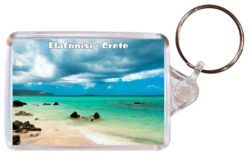 Elafonisi Beach - Crete - Greece - Double Sided Large Keyring Key Fob Chain Ring Gift Present Souvenir G3