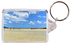 Elafonisi Beach - Crete - Greece - Double Sided Large Keyring Key Fob Chain Ring Gift Present Souvenir G4