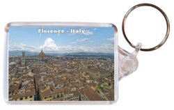 Florence - Italy - Double Sided Large Keyring Key Fob Chain Ring Gift Present Souvenir I7