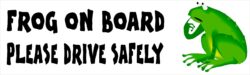 Frog on Board - Please Drive Safely - Car Bumper Laptop Window Decal Sticker
