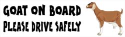 Goat on Board - Please Drive Safely - Car Bumper Laptop Window Decal Sticker