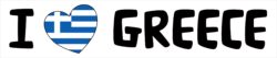 I Love Greece - Car Bumper Laptop Window Decal Sticker Heart Flag