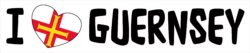 I Love Guernsey - Car Bumper Laptop Window Decal Sticker Heart Flag