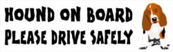 Hound on Board - Please Drive Safely - Car Bumper Laptop Window Decal Sticker