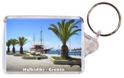 Halkidiki - Greece - Double Sided Large Keyring Key Fob Chain Ring Gift Present Souvenir G4