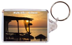 Halkidiki - Greece - Double Sided Large Keyring Key Fob Chain Ring Gift Present Souvenir G5
