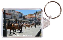 Hydra - Greece - Double Sided Large Keyring Key Fob Chain Ring Gift Present Souvenir G1