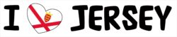 I Love Jersey - Car Bumper Laptop Window Decal Sticker Heart Flag