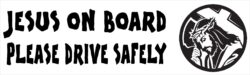 Jesus on Board - Please Drive Safely - Car Bumper Laptop Window Decal Sticker