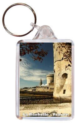 La Rochelle - France - Double Sided Large Keyring Key Fob Chain Ring Gift Present Souvenir F3