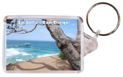 La Jolla - San Diego - USA - Double Sided Large Keyring Key Fob Chain Ring Gift Present Souvenir US1