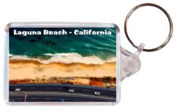 Laguna Beach - California - USA - Double Sided Large Keyring Key Fob Chain Ring Gift Present Souvenir US1