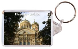 Liepaja - Latvia - Double Sided Large Keyring Key Fob Chain Ring Gift Present Souvenir S2
