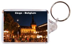 Liege - Belgium - Double Sided Large Keyring Key Fob Chain Ring Gift Present Souvenir B2