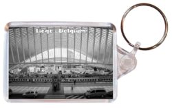 Liege - Belgium - Double Sided Large Keyring Key Fob Chain Ring Gift Present Souvenir B3