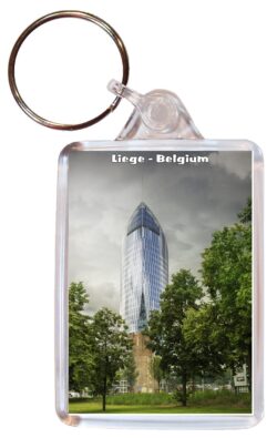Liege - Belgium - Double Sided Large Keyring Key Fob Chain Ring Gift Present Souvenir B4