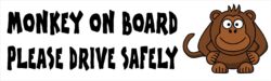Monkey on Board - Please Drive Safely - Car Bumper Laptop Window Decal Sticker