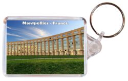 Montpellier - France - Double Sided Large Keyring Key Fob Chain Ring Gift Present Souvenir F2