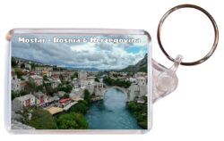 Mostar - Bosnia & Herzegovina - Double Sided Large Keyring Key Fob Chain Ring Gift Present Souvenir S4