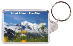 Mont Blanc - The Alps - Double Sided Large Keyring Key Fob Chain Ring Gift Present Souvenir S1