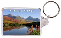 Mont Blanc - The Alps - Double Sided Large Keyring Key Fob Chain Ring Gift Present Souvenir S2
