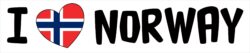 I Love Norway - Car Bumper Laptop Window Decal Sticker Heart Flag