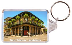 New Orleans - Louisiana - USA - Double Sided Large Keyring Key Fob Chain Ring Gift Present Souvenir US1