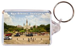 New Orleans - Louisiana - USA - Double Sided Large Keyring Key Fob Chain Ring Gift Present Souvenir US2