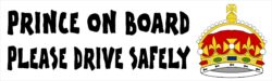 Prince on Board - Please Drive Safely - Car Bumper Laptop Window Decal Sticker